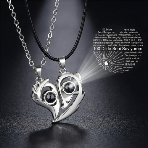 SEPETTE %20 İNDİRİM!! Seni Sevdiğimi Asla Unutma | 100 Dilde "Seni Seviyorum" Gizli Mesajlı Mıknatıslı Kalp Kolye