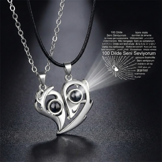 SEPETTE %20 İNDİRİM!! Seni Sevdiğimi Asla Unutma | 100 Dilde "Seni Seviyorum" Gizli Mesajlı Mıknatıslı Kalp Kolye